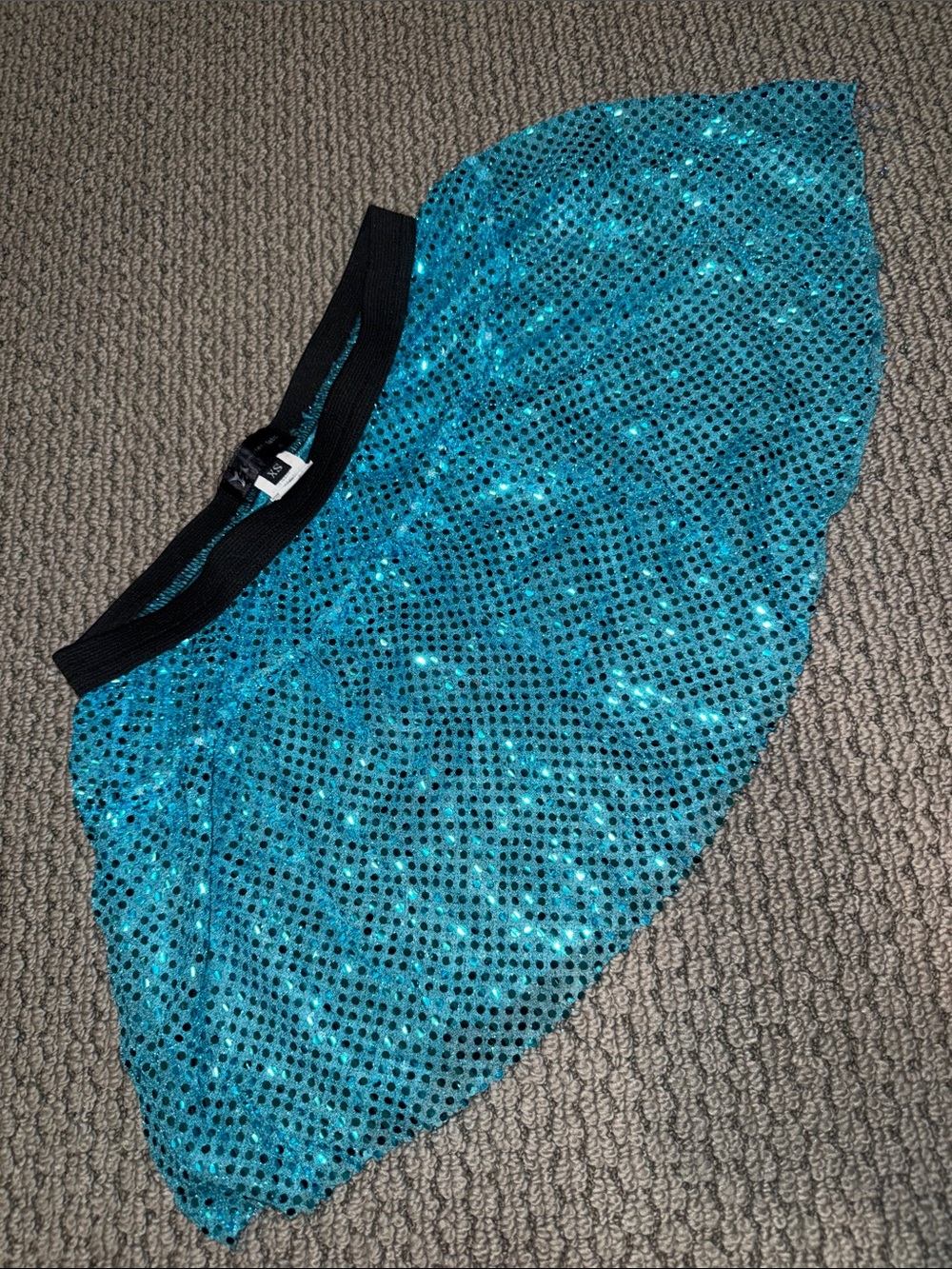 Sparkle Athletic Turquoise Sequin Skirt - XS